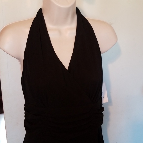 <Dress Barn> Halter Cocktail Party Dress, Black - Picture 1 of 7